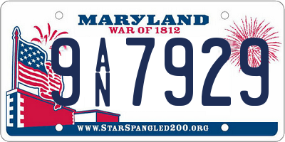 MD license plate 9AN7929