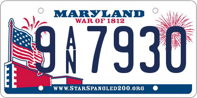 MD license plate 9AN7930