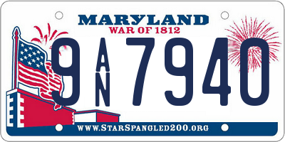 MD license plate 9AN7940