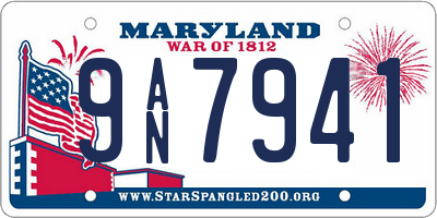 MD license plate 9AN7941