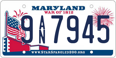 MD license plate 9AN7945