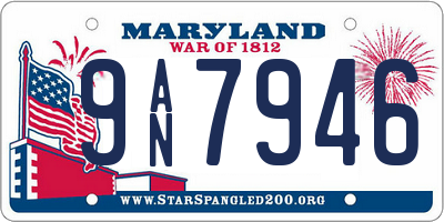MD license plate 9AN7946