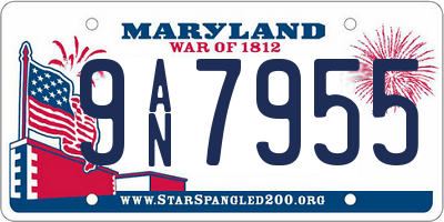 MD license plate 9AN7955