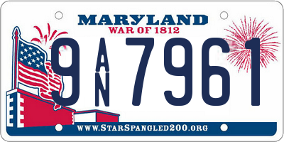 MD license plate 9AN7961