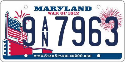 MD license plate 9AN7963