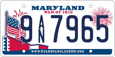 MD license plate 9AN7965