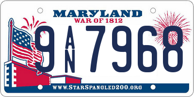MD license plate 9AN7968