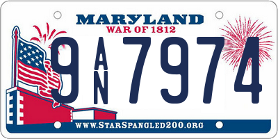 MD license plate 9AN7974