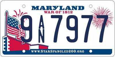 MD license plate 9AN7977