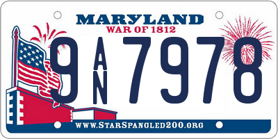 MD license plate 9AN7978