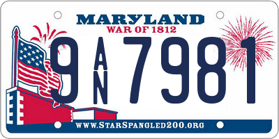 MD license plate 9AN7981