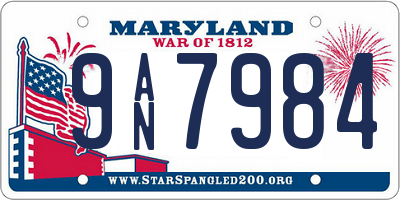 MD license plate 9AN7984