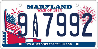 MD license plate 9AN7992