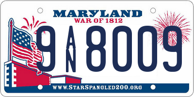 MD license plate 9AN8009