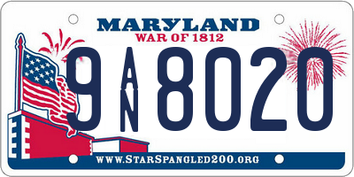 MD license plate 9AN8020