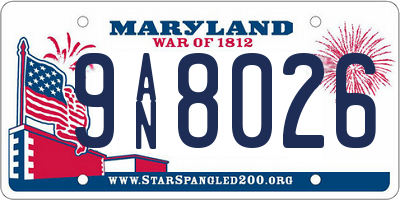 MD license plate 9AN8026