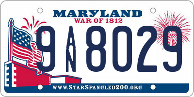 MD license plate 9AN8029