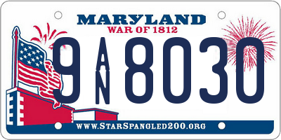 MD license plate 9AN8030