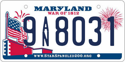 MD license plate 9AN8031