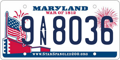 MD license plate 9AN8036
