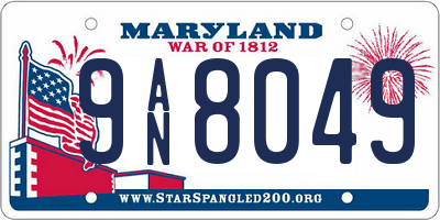 MD license plate 9AN8049