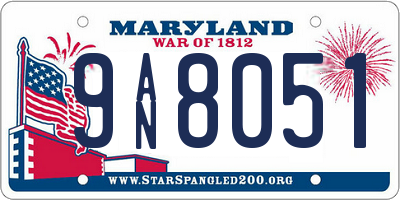 MD license plate 9AN8051