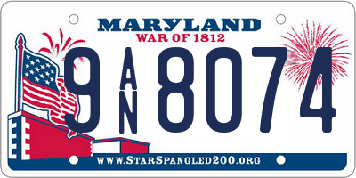 MD license plate 9AN8074