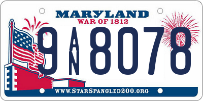 MD license plate 9AN8078