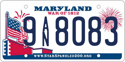 MD license plate 9AN8083
