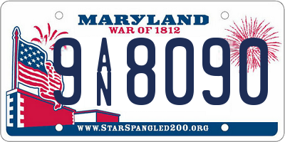 MD license plate 9AN8090