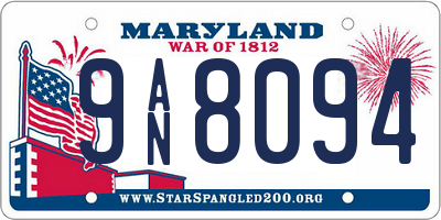 MD license plate 9AN8094