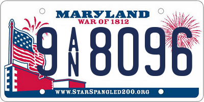MD license plate 9AN8096
