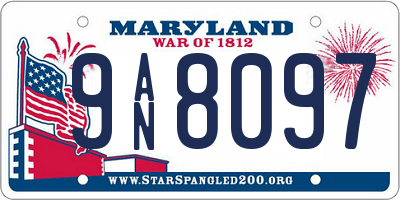 MD license plate 9AN8097