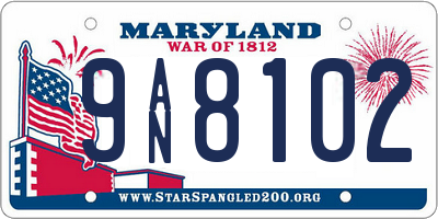 MD license plate 9AN8102