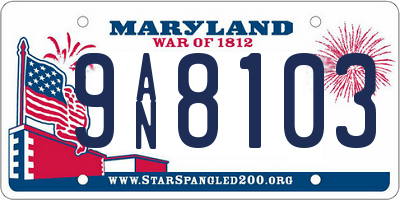 MD license plate 9AN8103