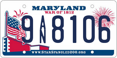 MD license plate 9AN8106