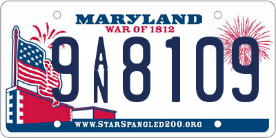 MD license plate 9AN8109