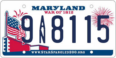 MD license plate 9AN8115