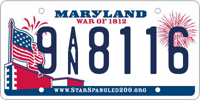 MD license plate 9AN8116