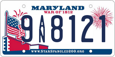 MD license plate 9AN8121