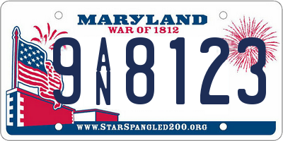 MD license plate 9AN8123
