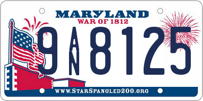 MD license plate 9AN8125