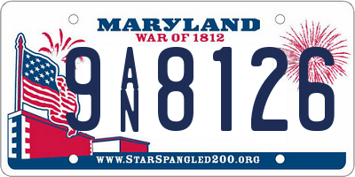 MD license plate 9AN8126