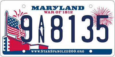 MD license plate 9AN8135