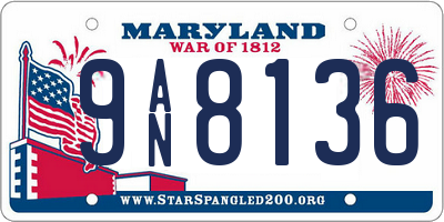 MD license plate 9AN8136
