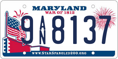 MD license plate 9AN8137