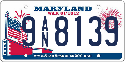 MD license plate 9AN8139