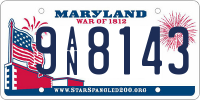 MD license plate 9AN8143