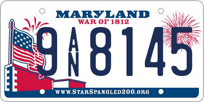 MD license plate 9AN8145