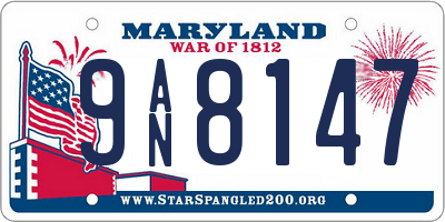MD license plate 9AN8147